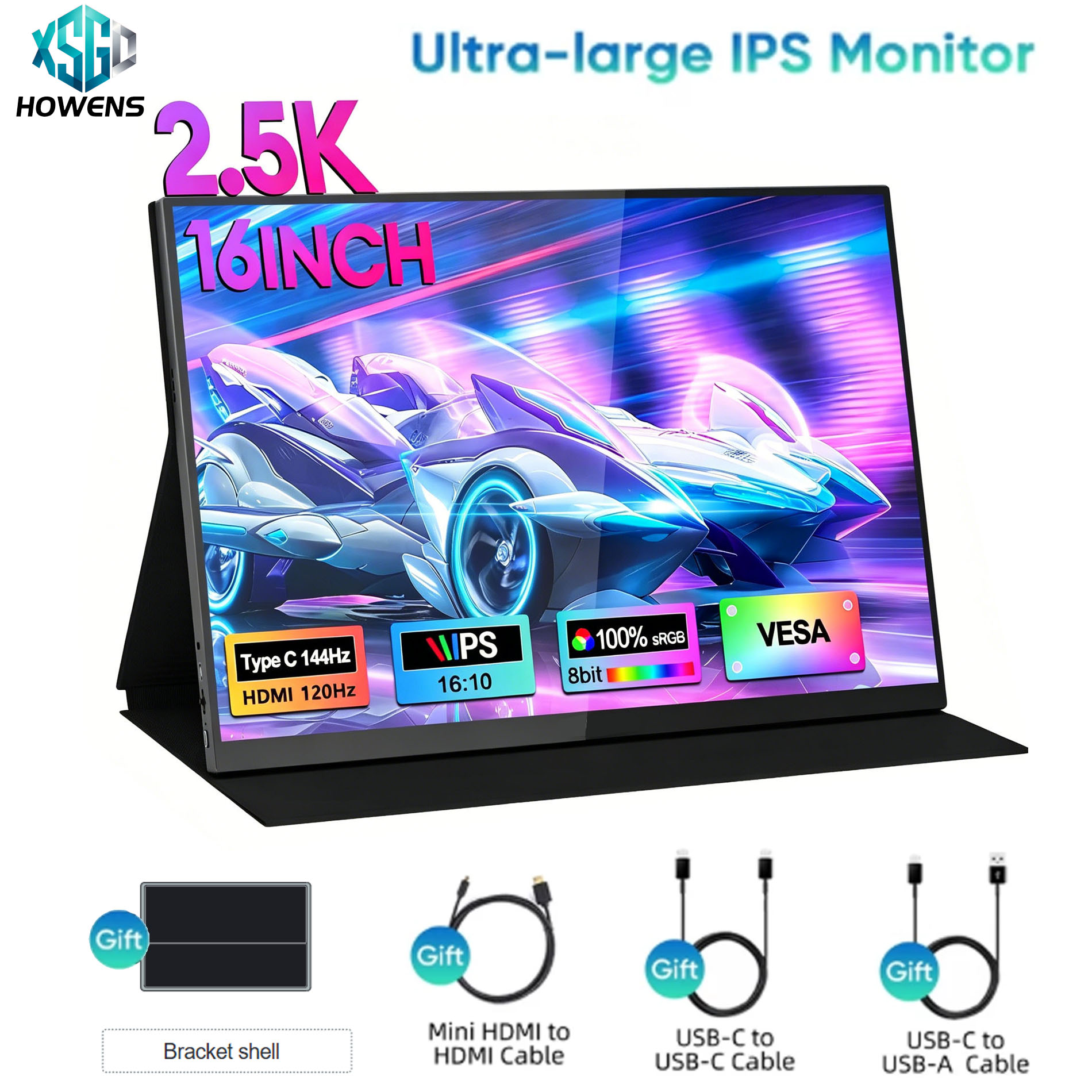 Phone Accessories Display Board - 14/15.6/16inch Portable Non Touch Monitor 4K