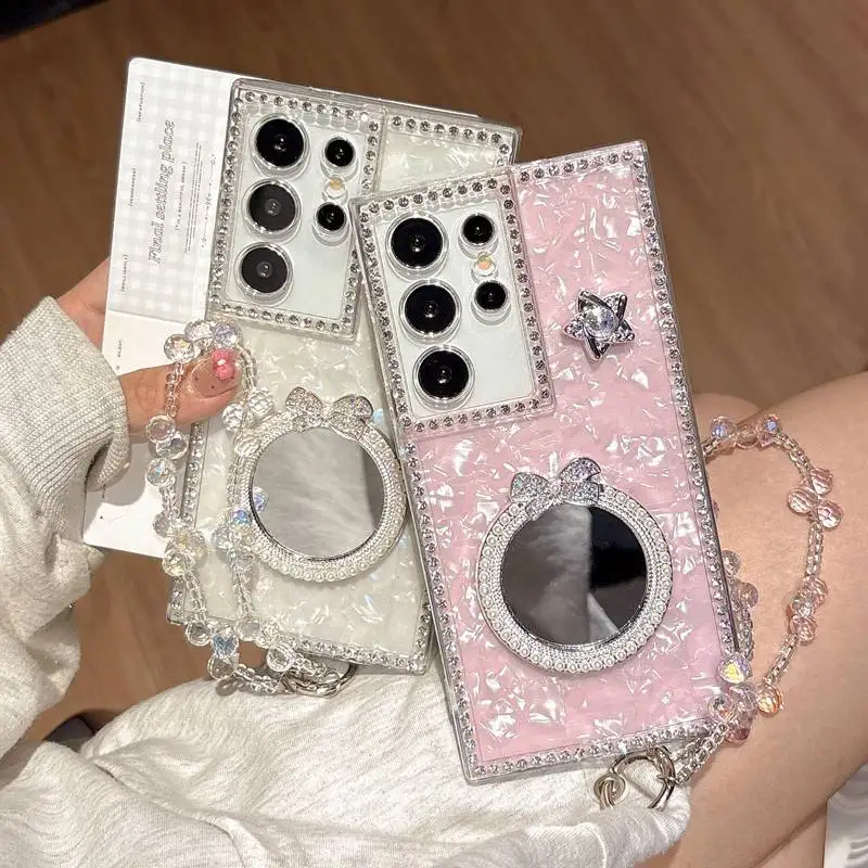 Phone Accessories Beads - Sweet Pearl Mirror Phone Case For