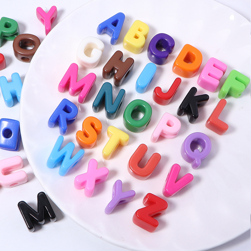 Phone Accessories Beads - 10pcs A-Z Letter Beads Acrylic Alphabet