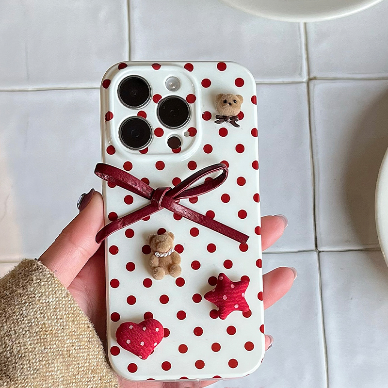 Phone Accessories Background - White background full screen red polka