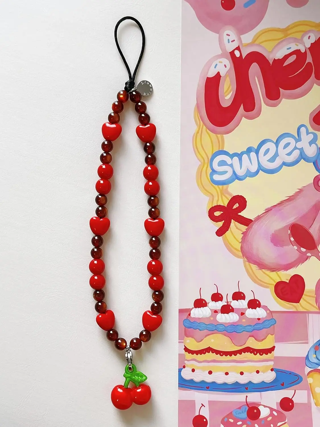 Cute Beaded Phone Charm Wrist  - Phone Accessories Beads のレビューと価格