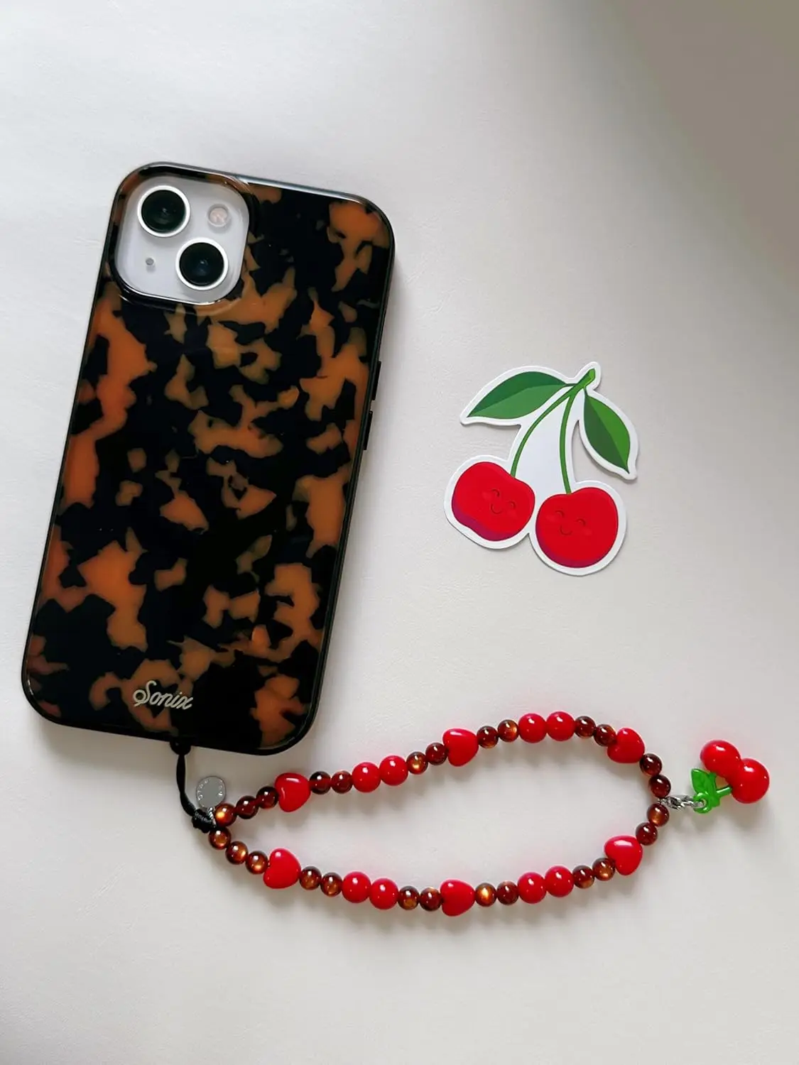 Cute Beaded Phone Charm Wrist  - Phone Accessories Beads のレビューと価格