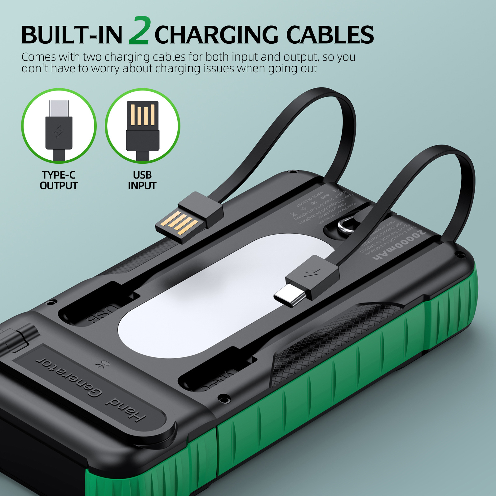 Hand Crank Solar Power Bank Ou - Portable Charger 20000Mah のレビューと価格