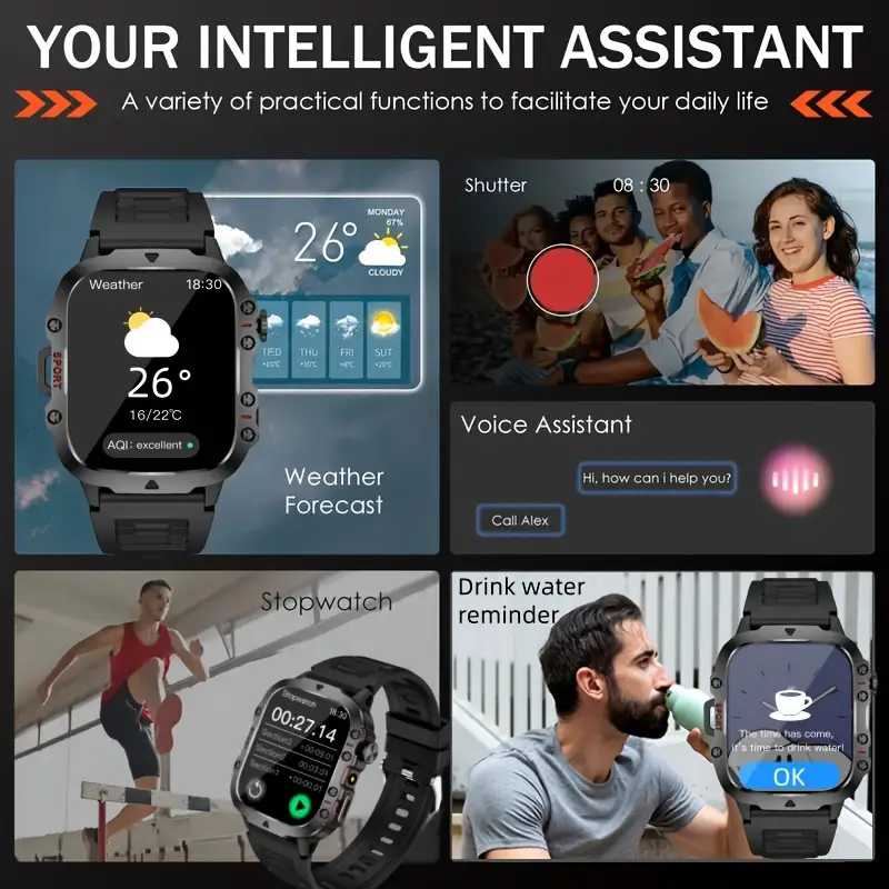 Outdoor Men'S Smart Watch, HD  - Phone Accessories Display Board のレビューと価格