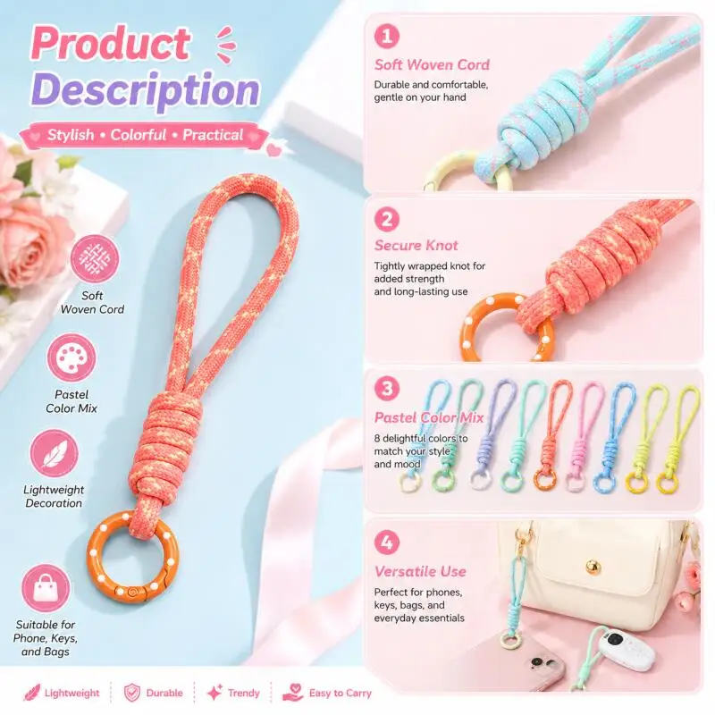 Hand Woven Keychain For Mobile - Phone Accessories For Car のレビューと価格