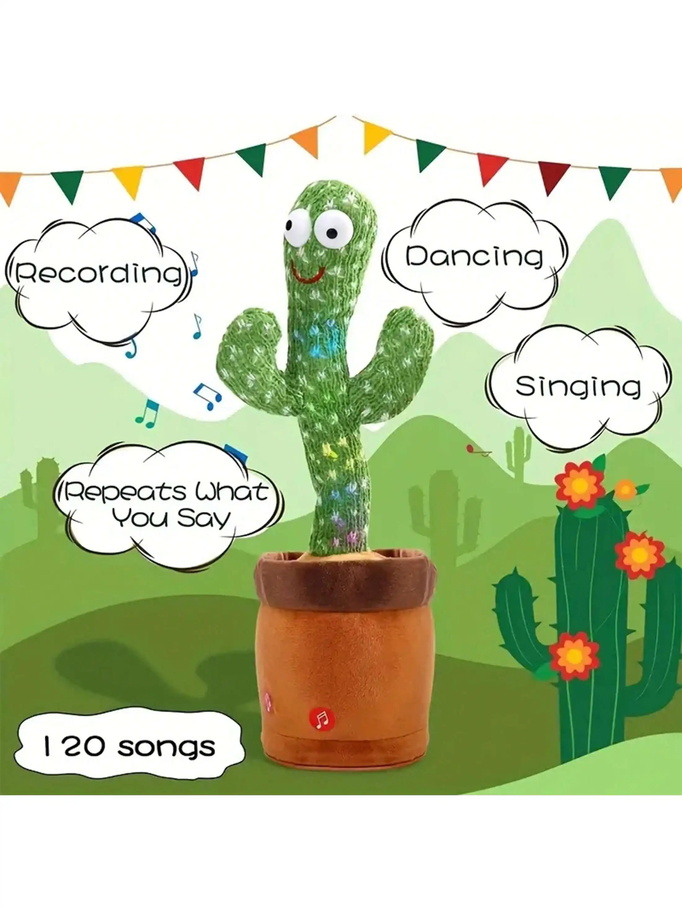 1pc-Dancing Talking Cactus Toy - Phone Accessories Baby のレビューと価格