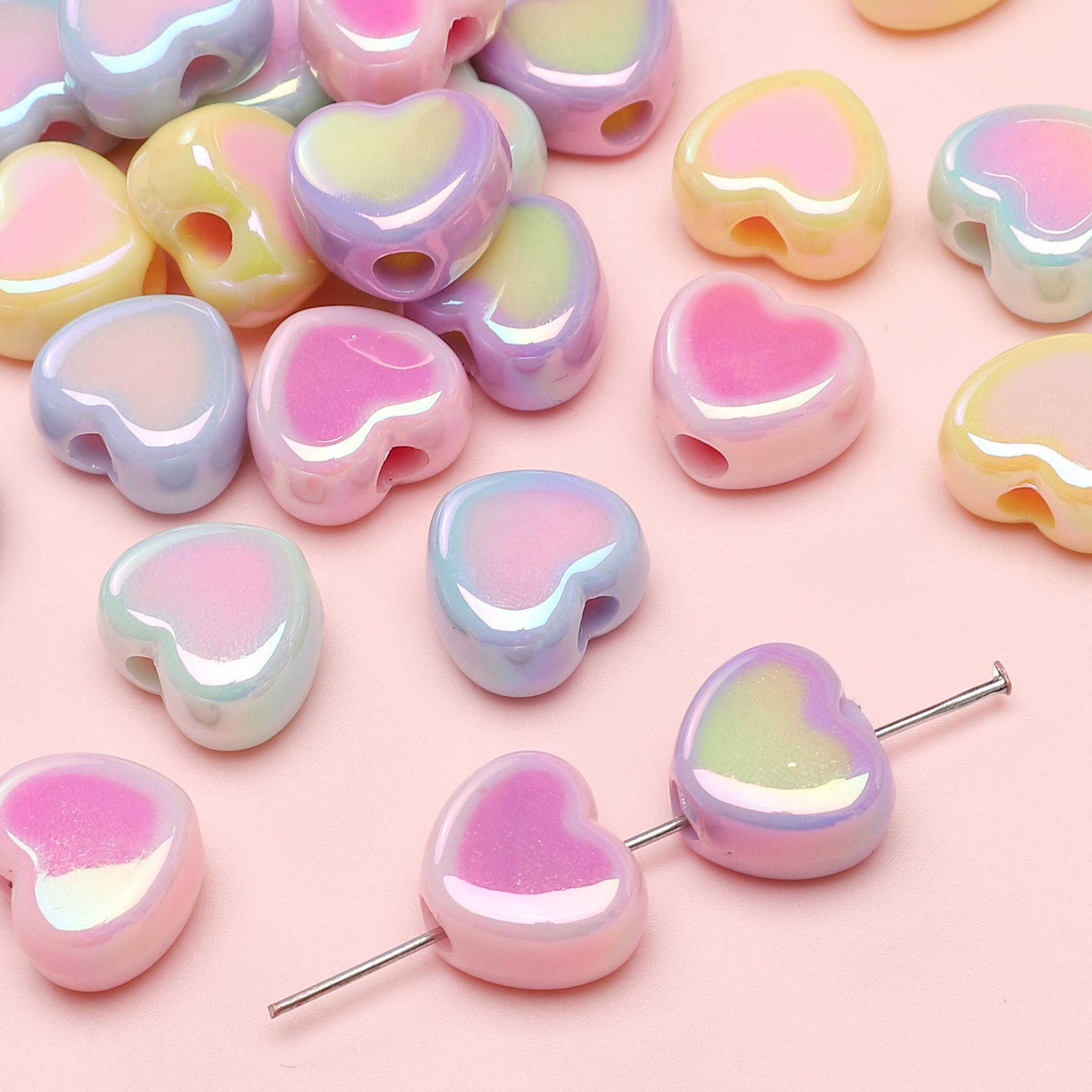 15x13mm 5pcs Heart Beads Acryl - Phone Accessories Beads のレビューと価格