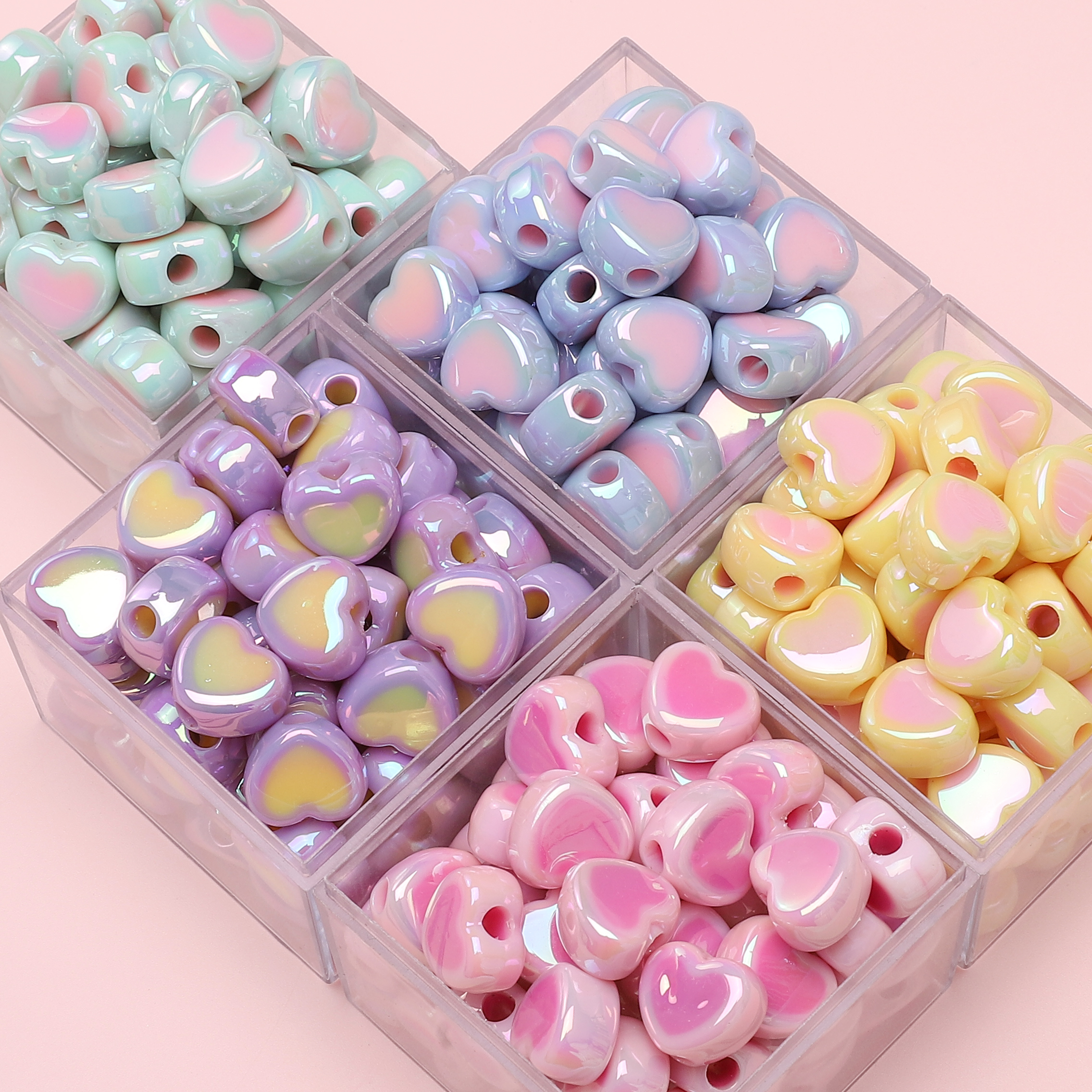 15x13mm 5pcs Heart Beads Acryl - Phone Accessories Beads のレビューと価格