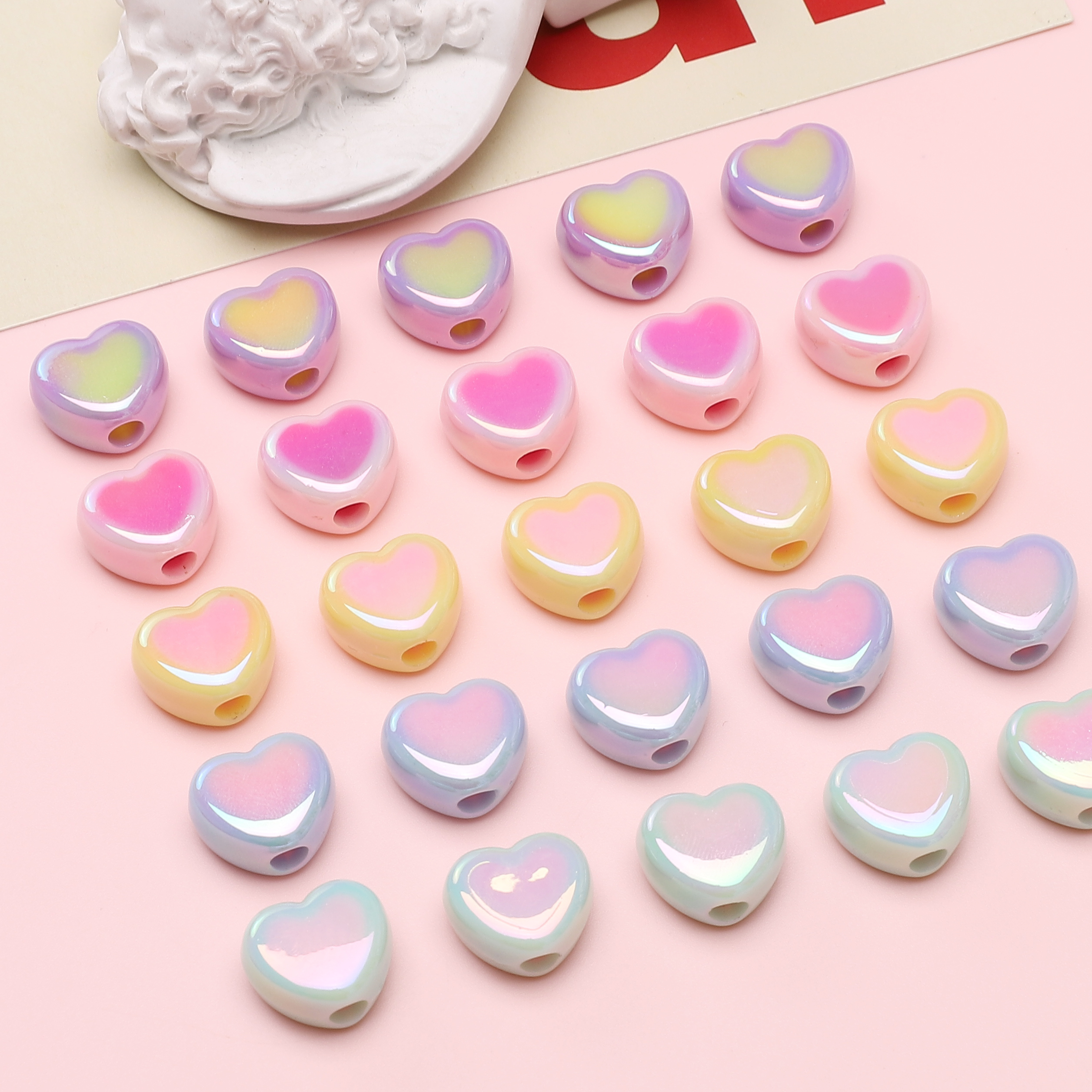 15x13mm 5pcs Heart Beads Acryl - Phone Accessories Beads のレビューと価格