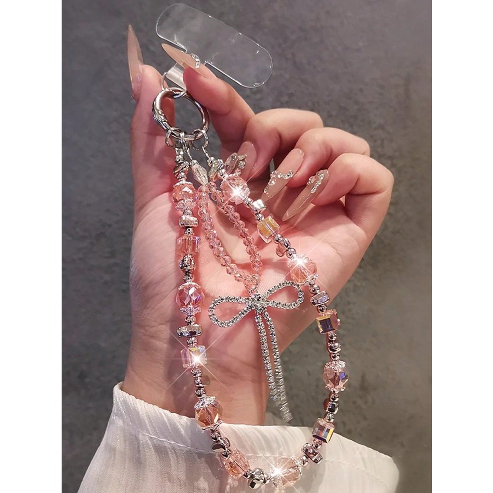 Butterfly Decor Phone Lanyard  - Phone Accessories Beads のレビューと価格