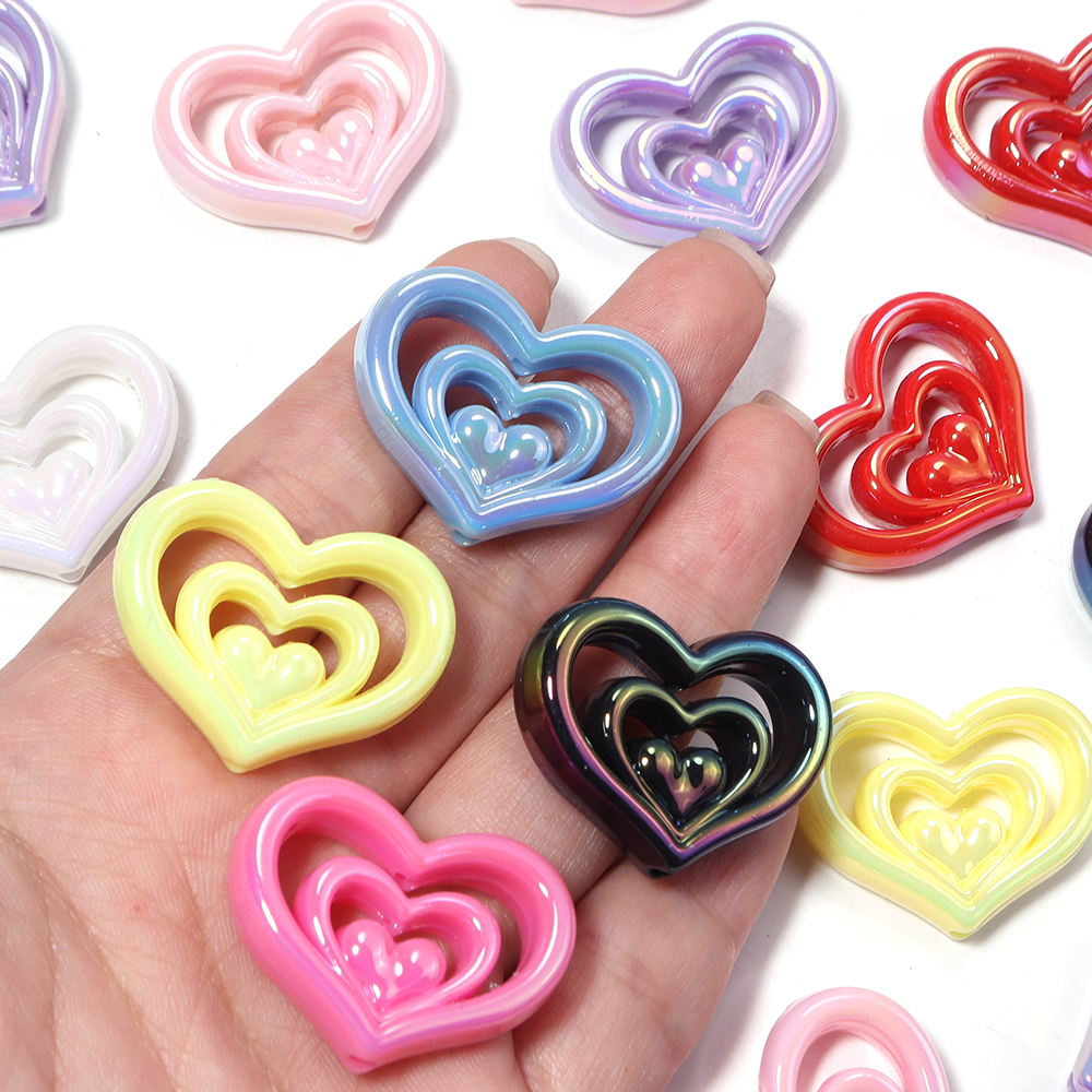5pcs Acrylic Hollow Heart Bead - Phone Accessories Beads のレビューと価格