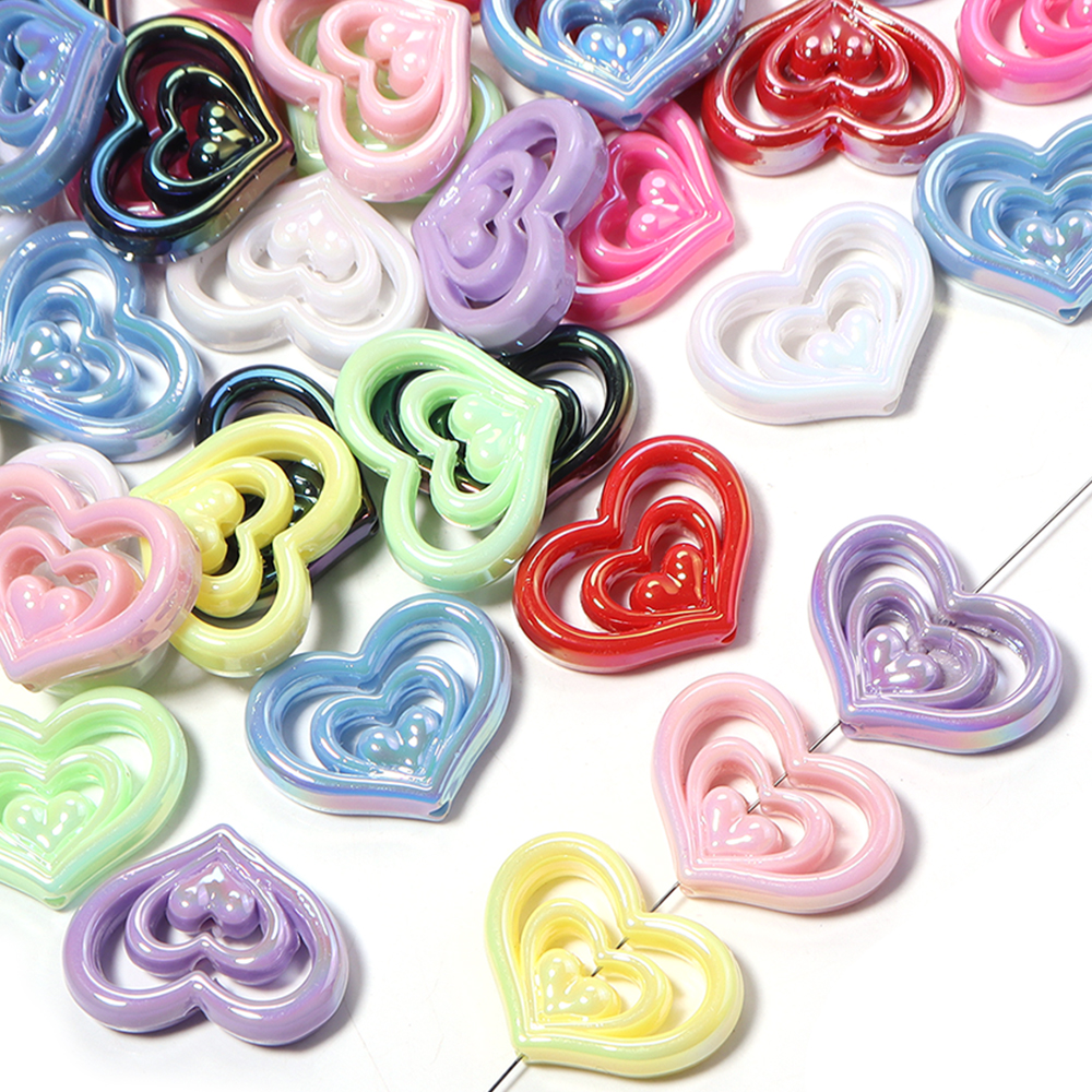 5pcs Acrylic Hollow Heart Bead - Phone Accessories Beads のレビューと価格