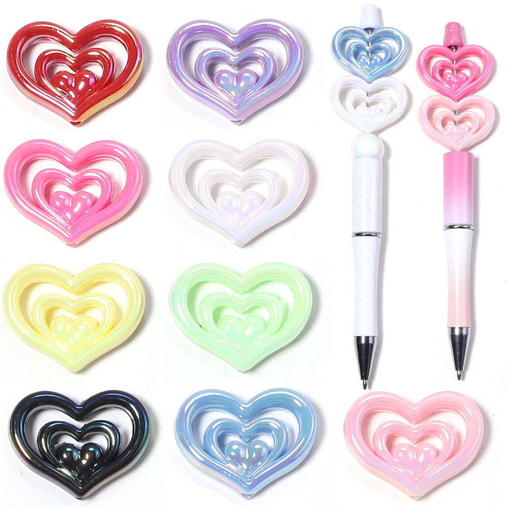 5pcs Acrylic Hollow Heart Bead - Phone Accessories Beads のレビューと価格