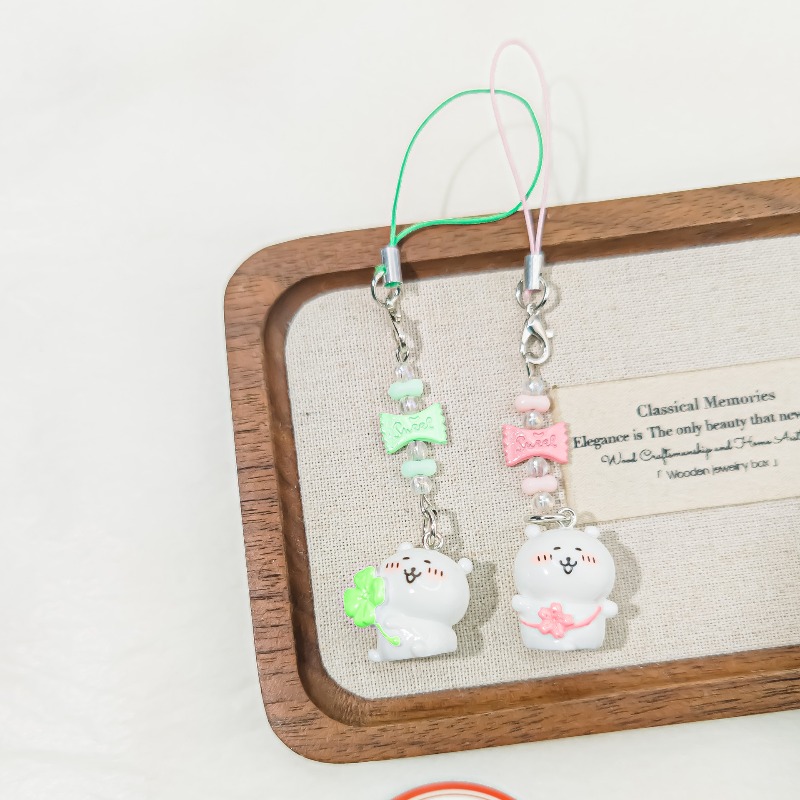Cute Beaded Phone Strap Pink G - Phone Accessories Beads のレビューと価格