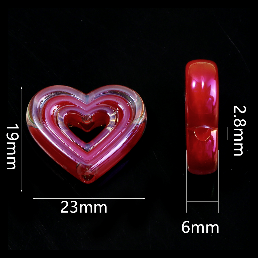 10pcs Transparent Heart Vertic - Phone Accessories Beads のレビューと価格