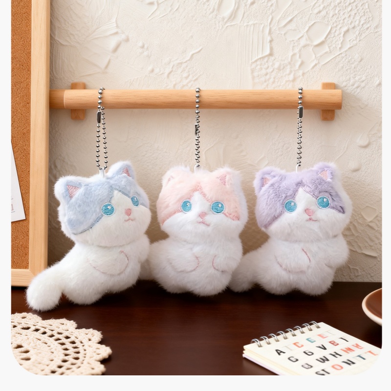  Cute Calico Cat Plush Keychai - Phone Accessories For Car のレビューと価格