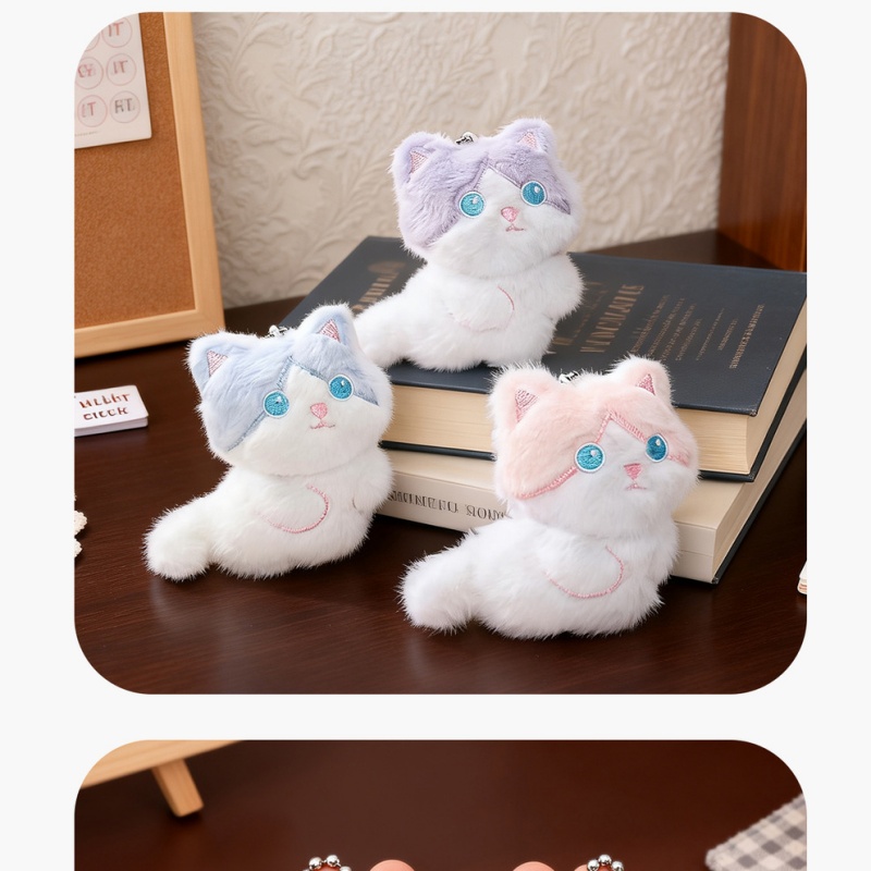  Cute Calico Cat Plush Keychai - Phone Accessories For Car のレビューと価格