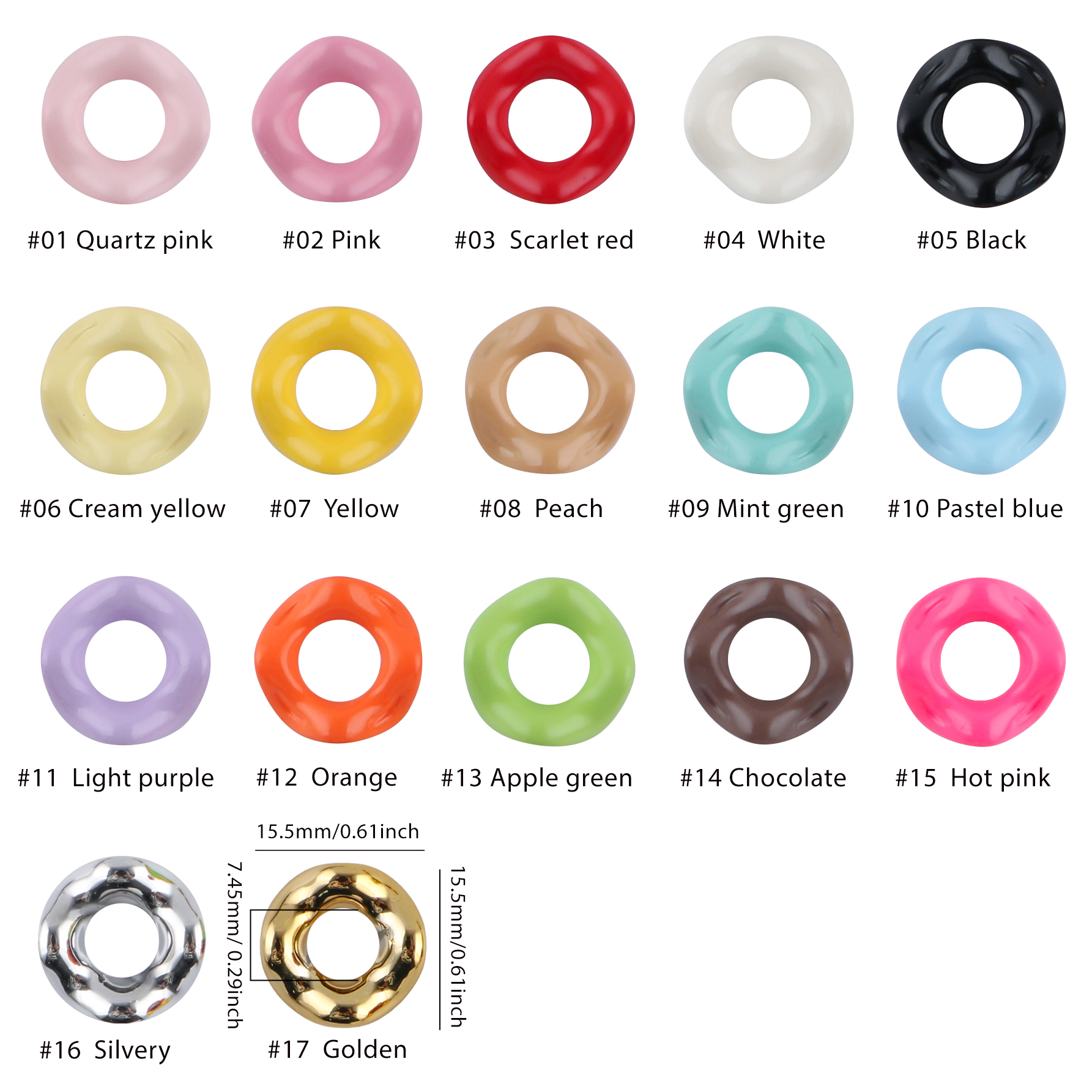 25Pcs15MM Wavy Big Hole Stack  - Phone Accessories Beads のレビューと価格